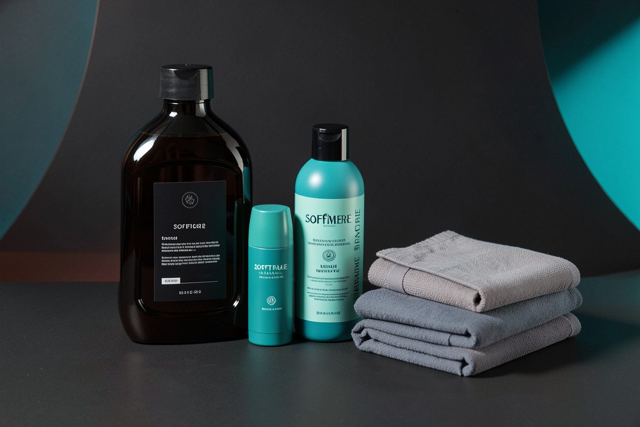 Selección de productos de cuidado textil y ropa blanca